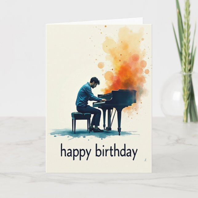 Cartão de Aniversário Melodia Artística (Frente)