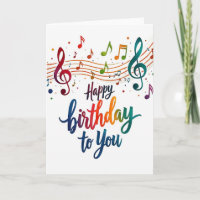 Cartão de Aniversário Melodia Vibrante