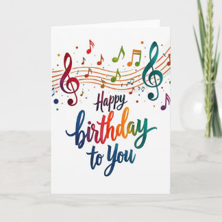 Cartão de Aniversário Melodia Vibrante