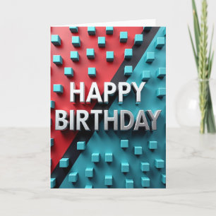 Cartão de Aniversário Metálico