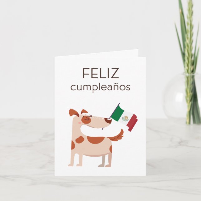 Cartão de Aniversário Mexicano - Feliz cumpleaños (Frente)