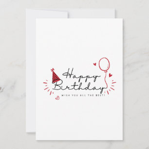 Cartão de Aniversário Minimalista