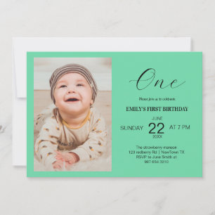 Cartão de aniversário minimalista com foto