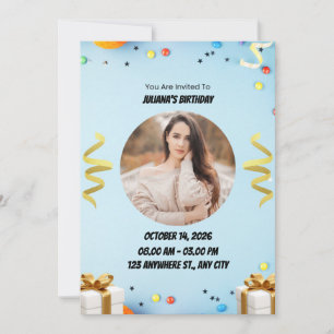 Cartão de Aniversário Minimalista Moderno