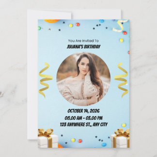Cartão de Aniversário Minimalista Moderno