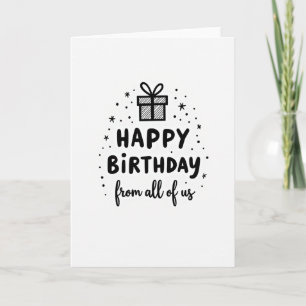 Cartão de Aniversário Minimalista Presente