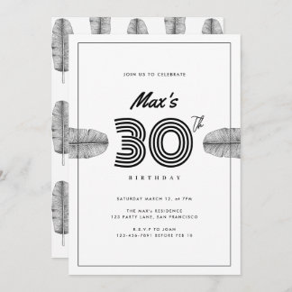 Cartão de Aniversário Mínimo de 30 Tropical