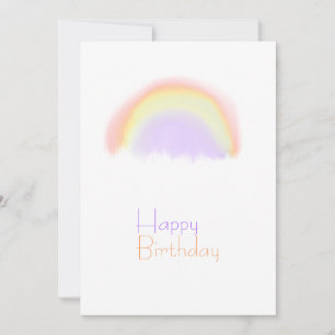 Cartão de aniversário moderno em aquarela arco-íri