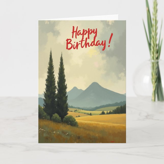 Cartão de Aniversário Montanha Pintada (Frente)