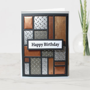 Cartão de Aniversário Mosaico Industrial