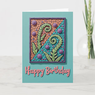 Cartão de Aniversário Mosaico Vibrante
