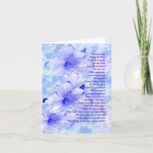 Cartão de aniversário multilingue