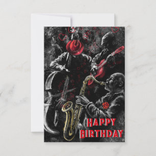 Cartão de Aniversário Musical de Banda Jazz