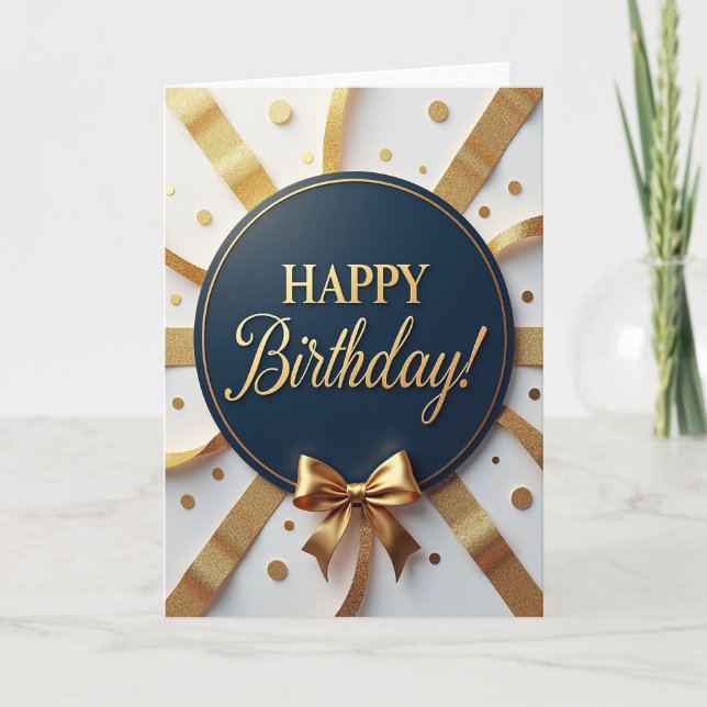 Cartão de Aniversário Navy Gold (Frente)
