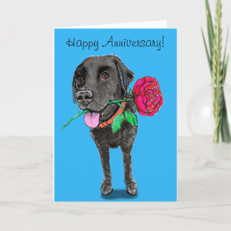 Cartão de Aniversário Negro Labrador