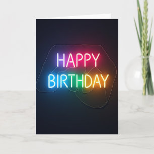 Cartão de Aniversário Neon