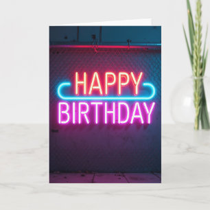 Cartão de Aniversário Neon Doce