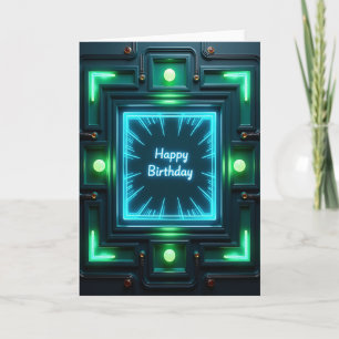 Cartão de Aniversário Neon Glow