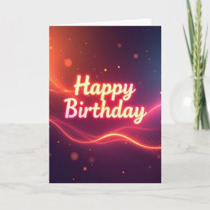 Cartão de Aniversário Neon Luminoso
