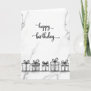 Cartão de Aniversário no Estilo Mármore