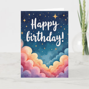 Cartão de Aniversário Noite Estrelada