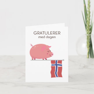 Cartão de Aniversário Norueguês - Gratulerer med d