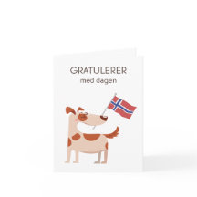 Cartão de Aniversário Norueguês - Gratulerer med d