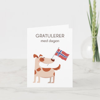 Cartão de Aniversário Norueguês - Gratulerer med d