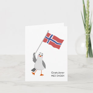 Cartão de Aniversário Norueguês - Gratulerer med d