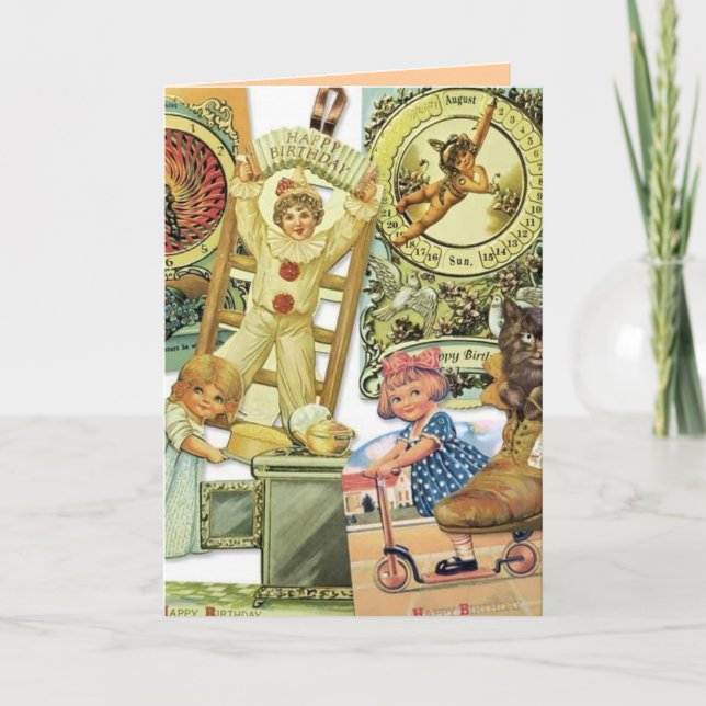 Cartão de aniversário nostálgico (Frente)