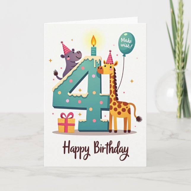 Cartão de Aniversário Número 4 (Frente)