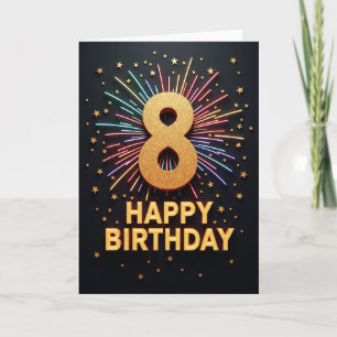 Cartão de Aniversário Número Oito Espelhado