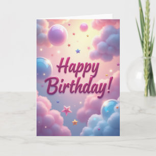 Cartão de Aniversário Nuvem Caprichosa