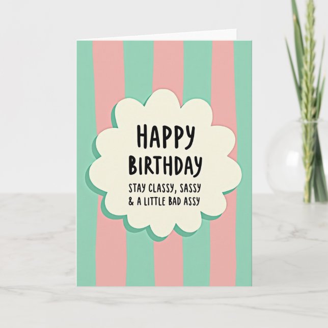 Cartão de Aniversário Nuvem Sassy (Frente)