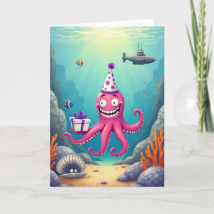 Cartão de Aniversário Oceano Fúcsia