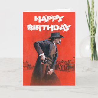 Cartão de aniversário ocidental selvagem do