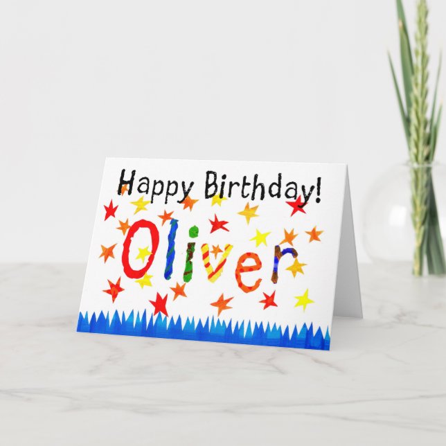 Cartão de Aniversário 'Oliver' (Frente)