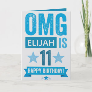Cartão de Aniversário - OMG 11 Anos de Idade