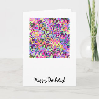 Cartão de Aniversário Ondas Zig-Zag