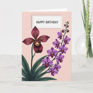 Cartão de Aniversário Orquídea Blush