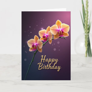 Cartão de Aniversário Orquídea Luminosa