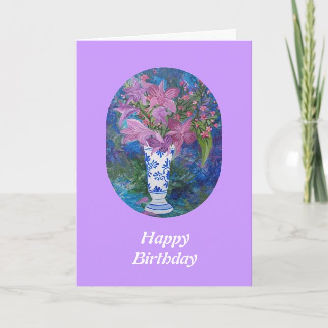 Cartão de Aniversário Orquídeo (Frente)