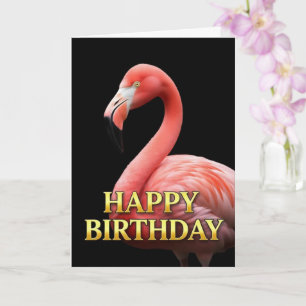 CARTÃO DE ANIVERSÁRIO OUSADO FLAMINGO CLOSEUP