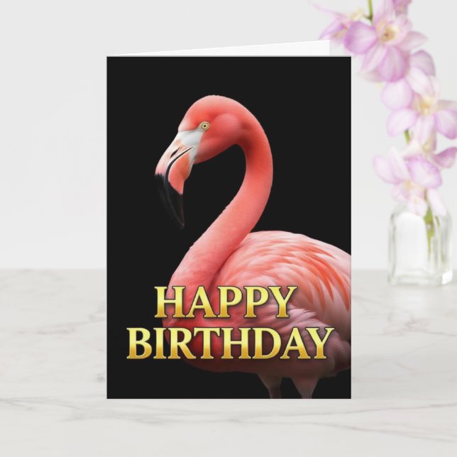 CARTÃO DE ANIVERSÁRIO OUSADO FLAMINGO CLOSEUP (Orquídea)