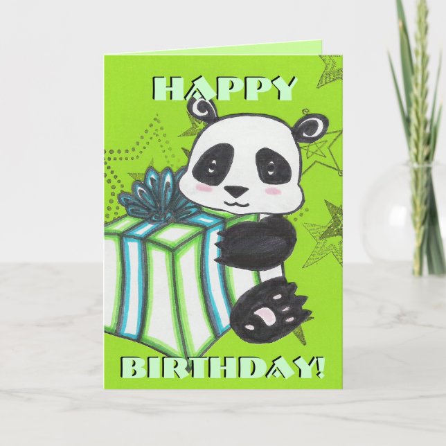 Cartão de Aniversário Panda (Frente)