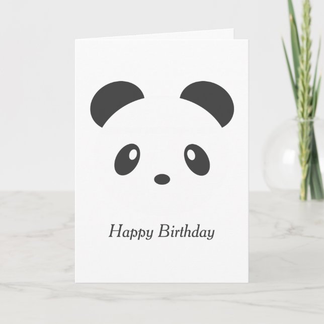 Cartão de aniversário panda personalizado (Frente)