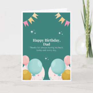 Cartão de Aniversário Papai Balão Azul