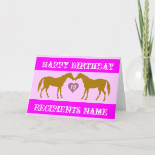 Cartão de Aniversário para a Idade do Cavalo Ros
