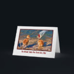 Cartão de aniversário para a irmã<br><div class="desc">Esta pintura digital mostra um guindaste de Sandhill da mãe que alimenta dois semana-velho-pintinhos.  Faz um cartão de aniversário cómico.</div>