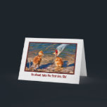 Cartão de aniversário para a irmã<br><div class="desc">Esta pintura digital mostra um guindaste de Sandhill da mãe que alimenta dois semana-velho-pintinhos.  Faz um cartão de aniversário cómico.</div>